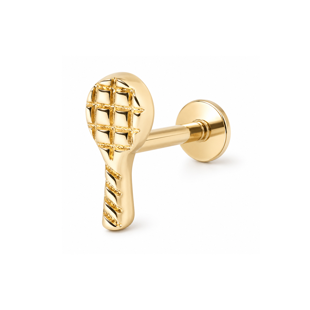 Arte Tenis Raket Altın Piercing